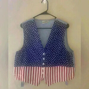 4th of July/American Flag Casey and Max Jean Vest size large